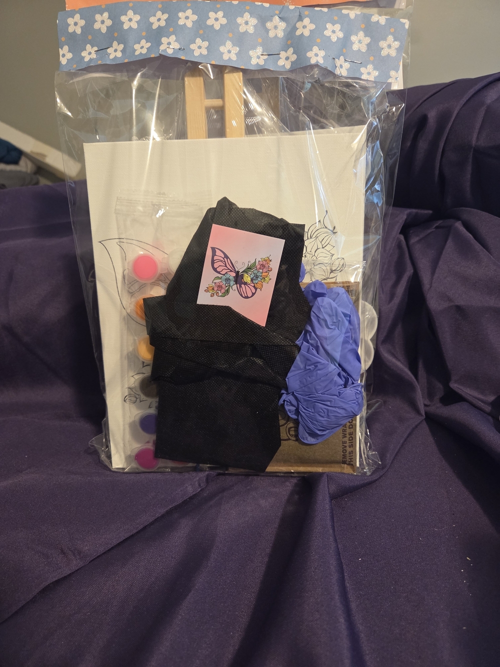 Craft Painting Kit with Canvas, Easel and Accessories - Purple